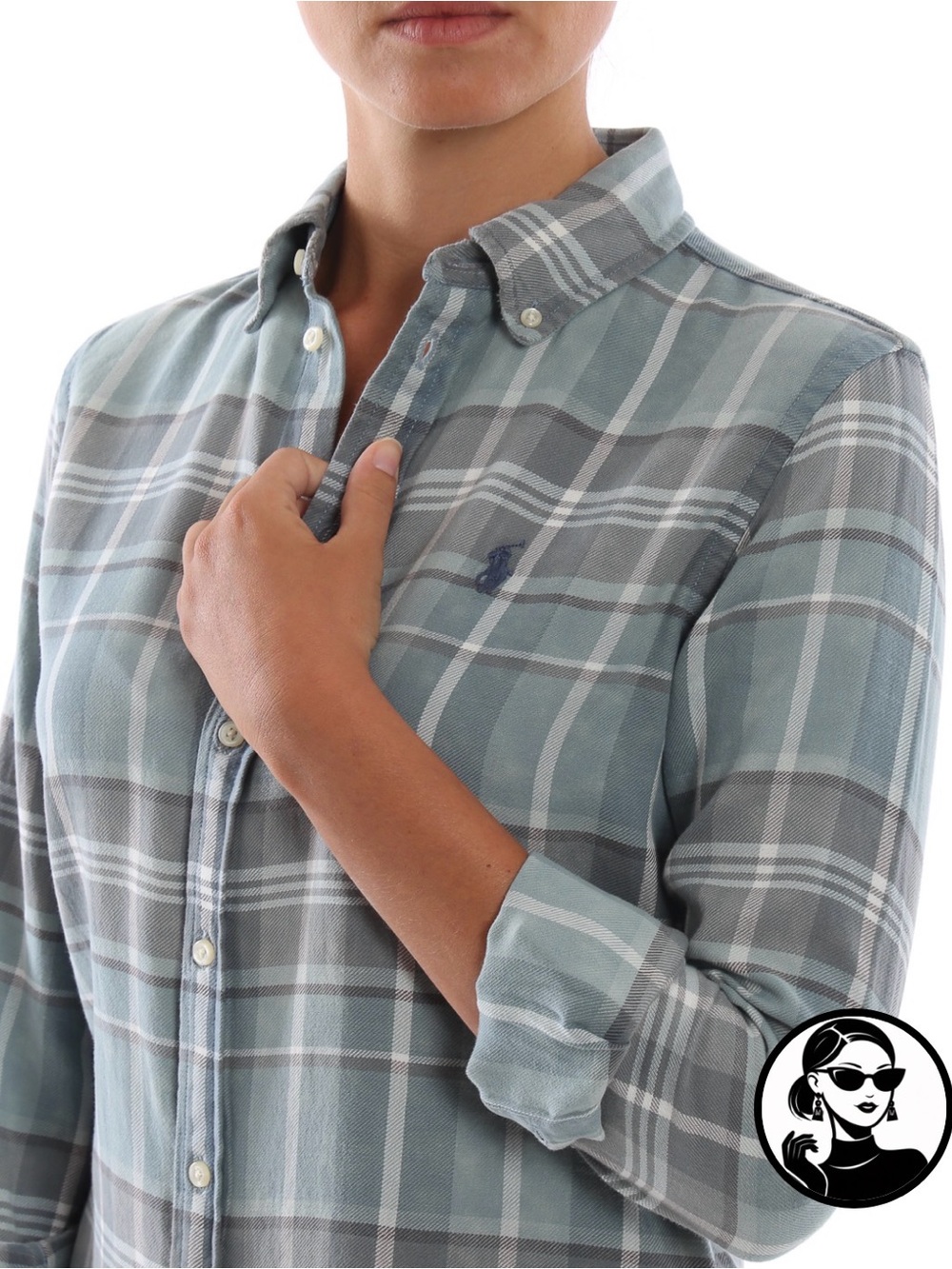 Polo Ralph Lauren Women’s Blue Plaid Button Down Shirt Size S Long Sleeve Cotton